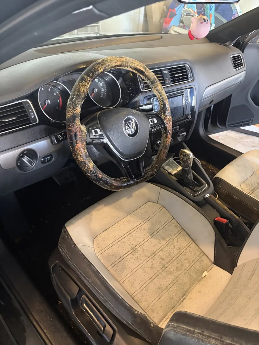 Before: mold on the steering wheel and seat